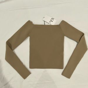 Zara Straight Neck Knit Top